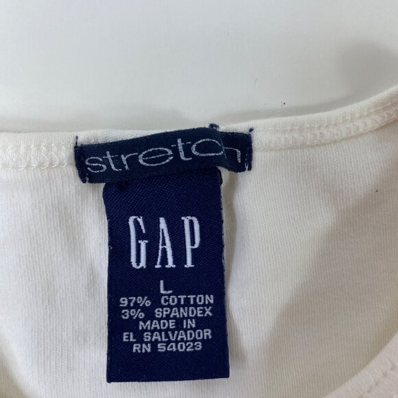 Gap Womens White Stretch Long Sleeve Shirt Size Large - Picture 3 of 3